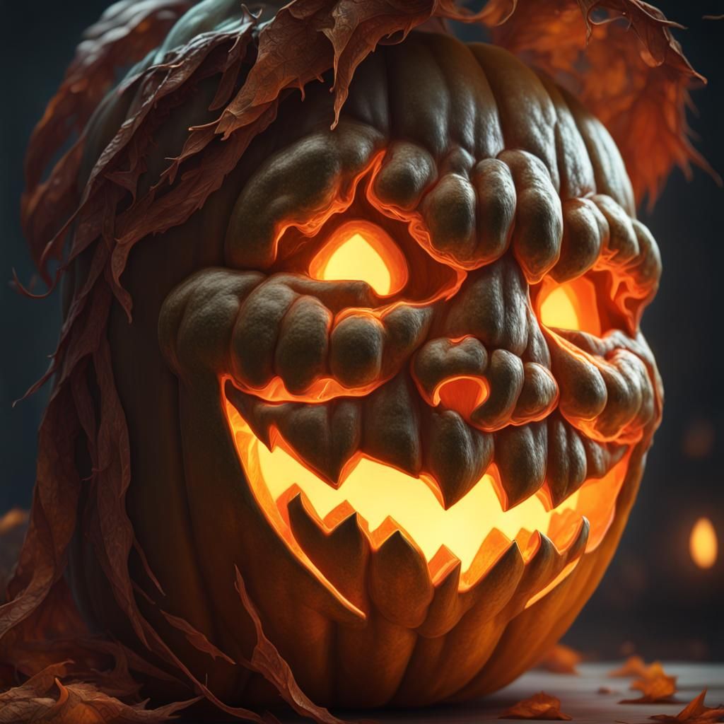 Hyperdetailed Jack O'Lantern Portrait in Artgerm Style