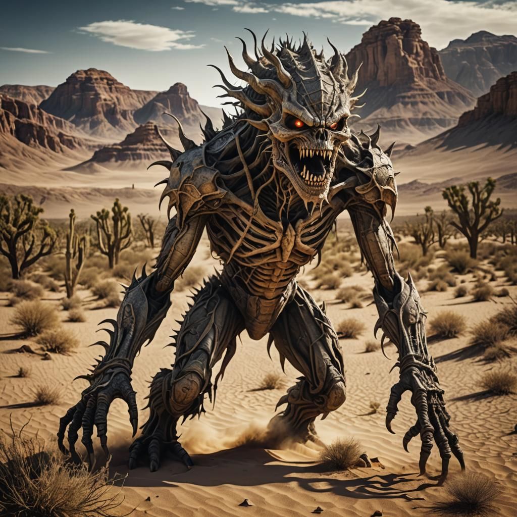 Hyperrealistic Freaky Desert Monster in HDR