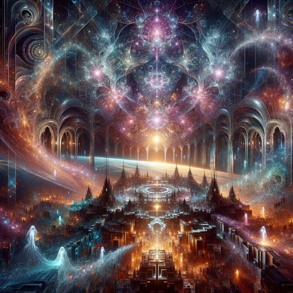 Interstellar Cosmic Garden with Geometric Fractals