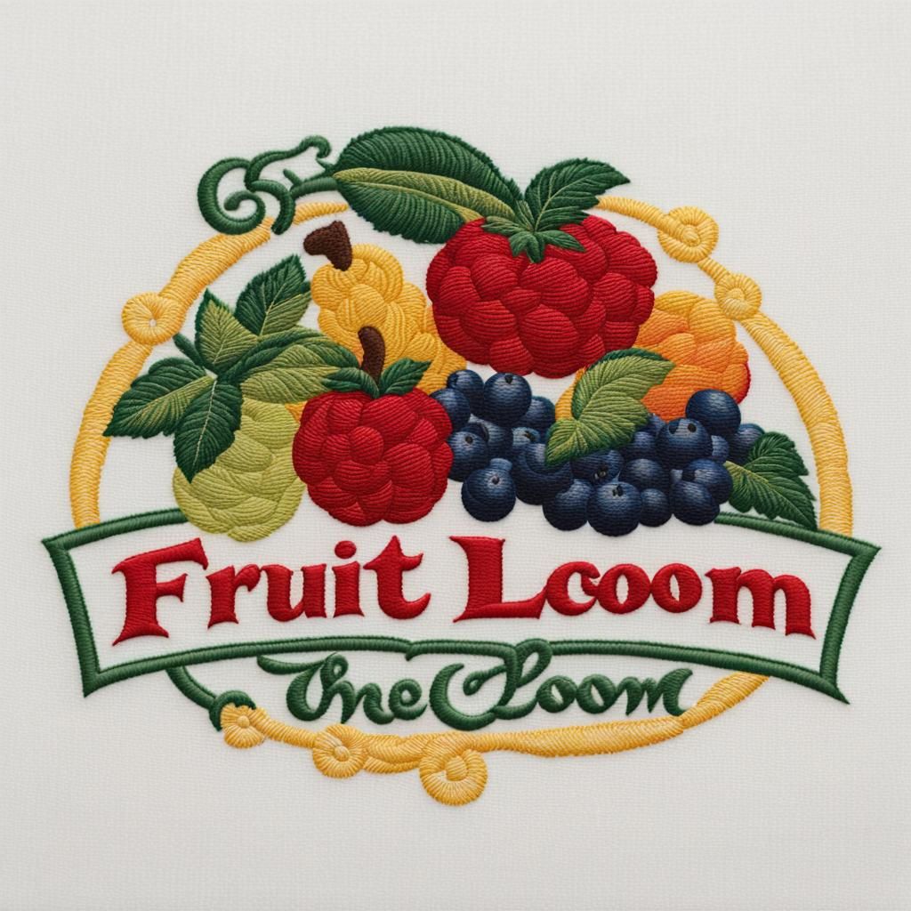 Embroidered Fruit of the Loom Logo with Cornucopia