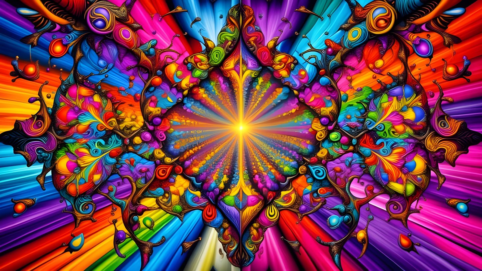 Psychedelic Kaleidoscope in Op Art Style