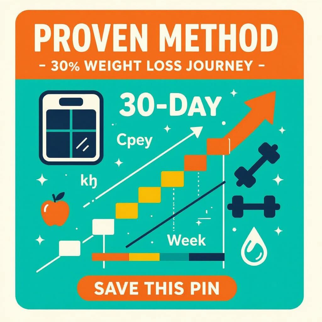 30-Day Weight Loss Progress Chart with Icons