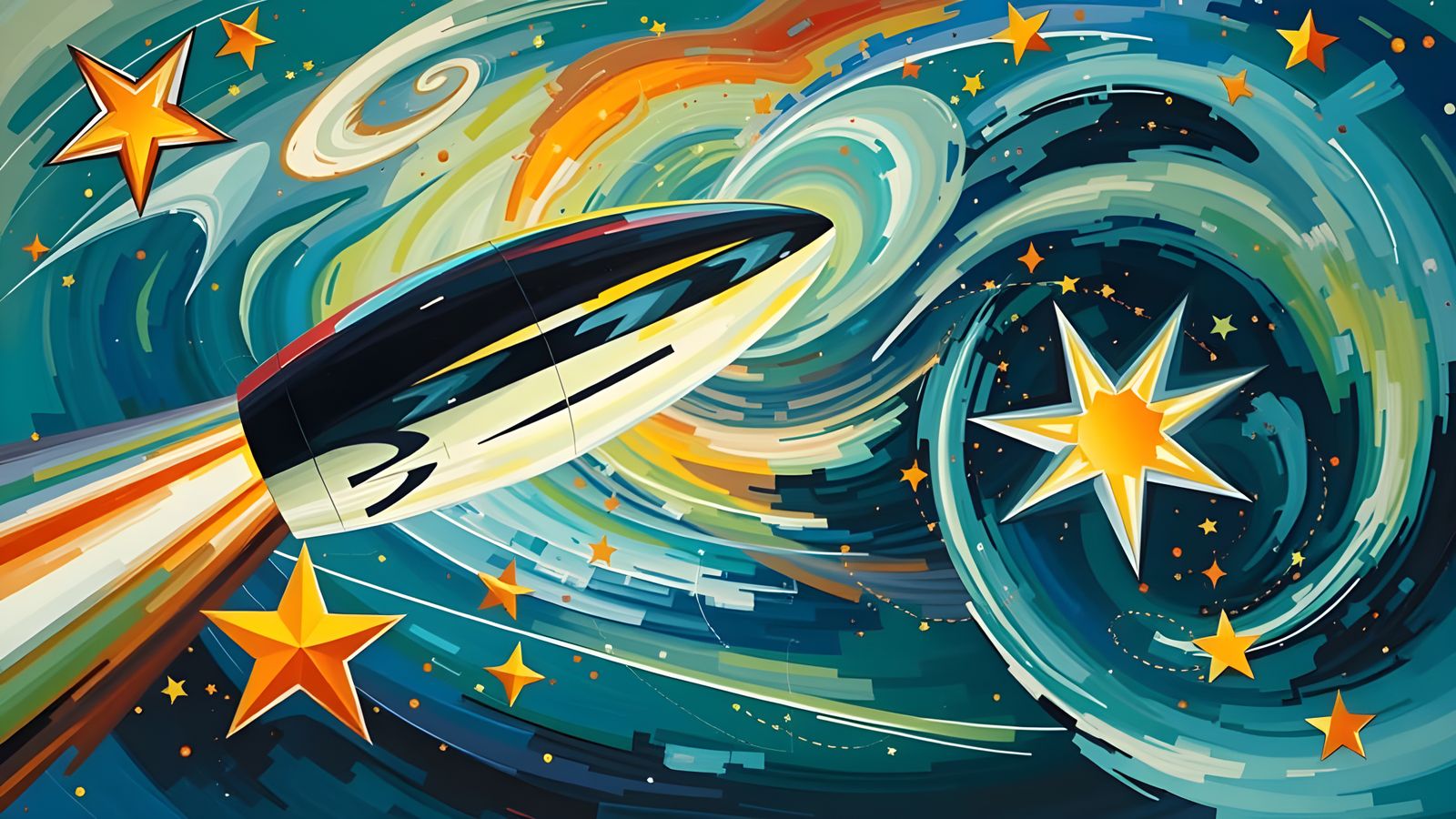 Surreal Cosmic Vortex in Impasto Oil Painting Style