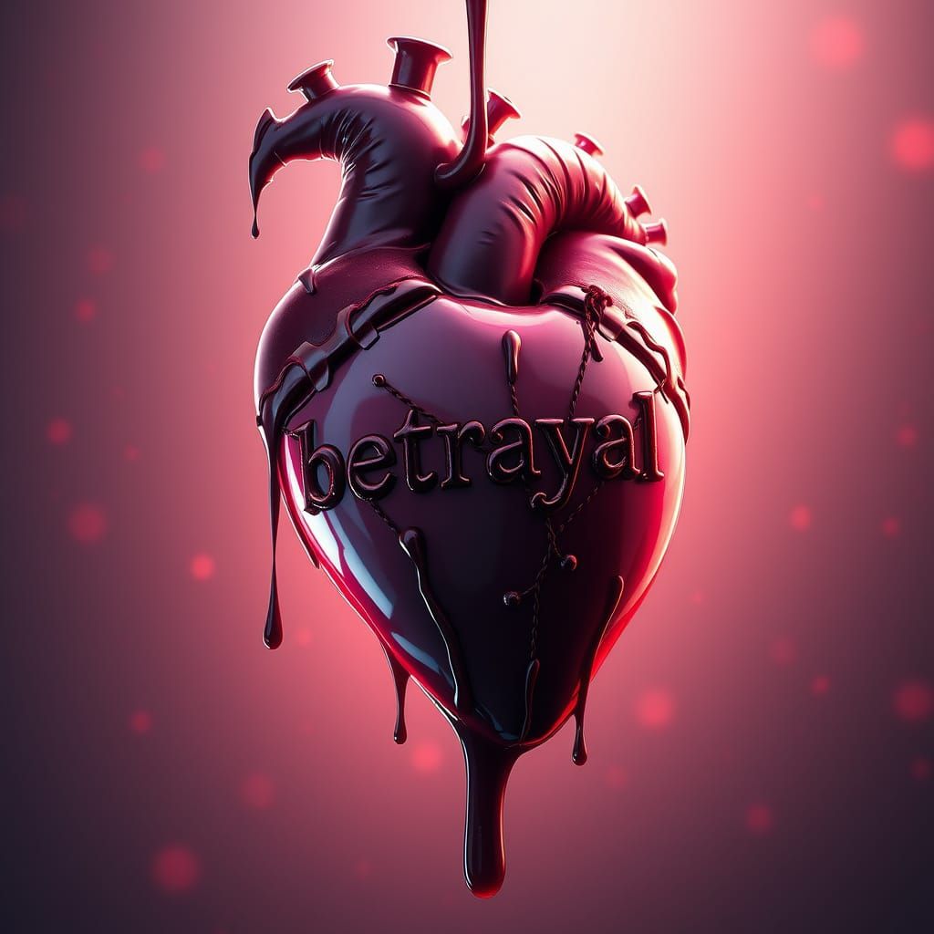 3D Anime Heart Symbolizing Betrayal