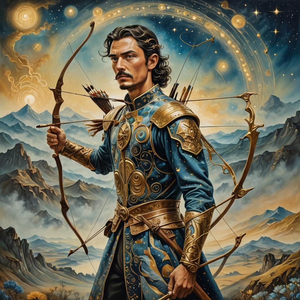 Sagittarius Archer in Dreamy Surrealist Landscape