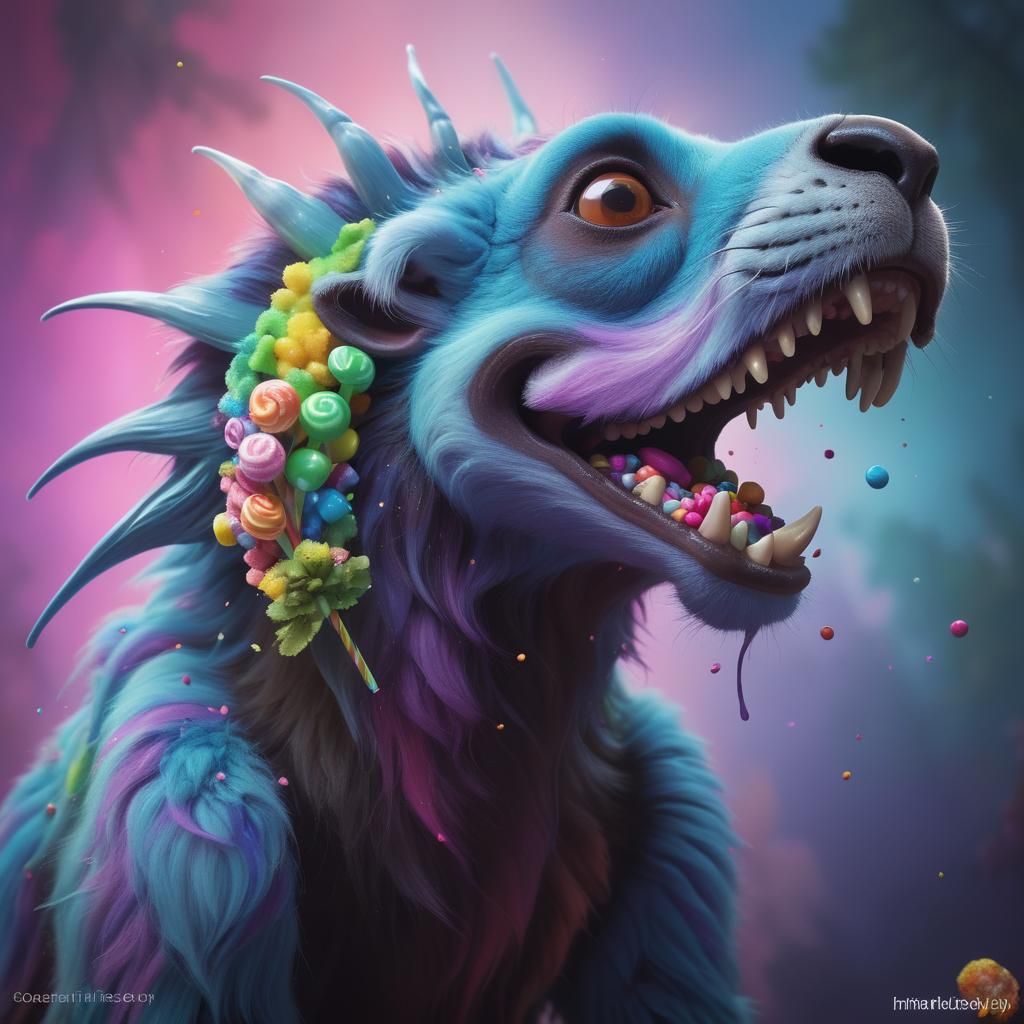 Colorful Candy Land with Ibex and Rainbow Marmoset