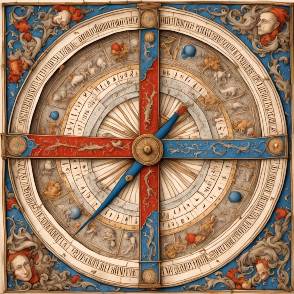 <lora:Ink and Illumination:1.0> Sundial shows the time.