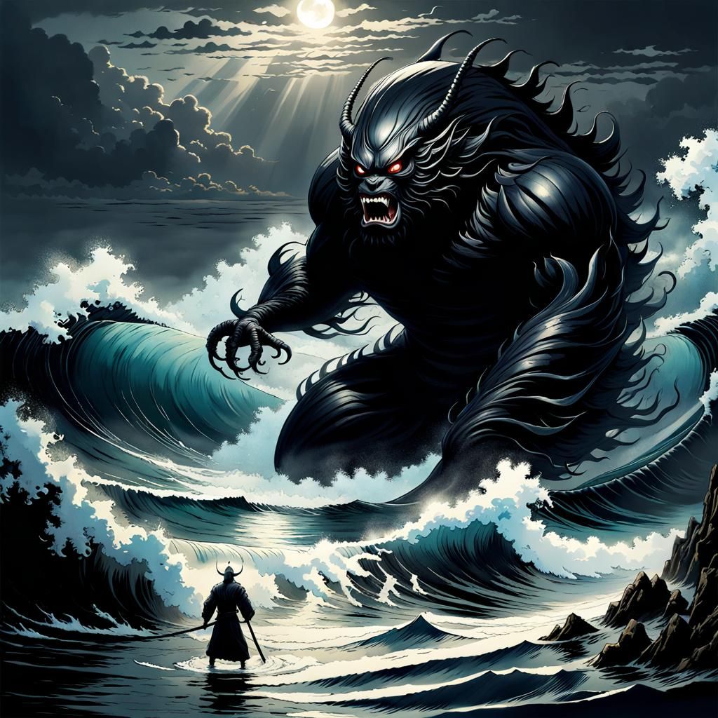Umibōzu ("sea priest") is a giant, black, human-like being f...