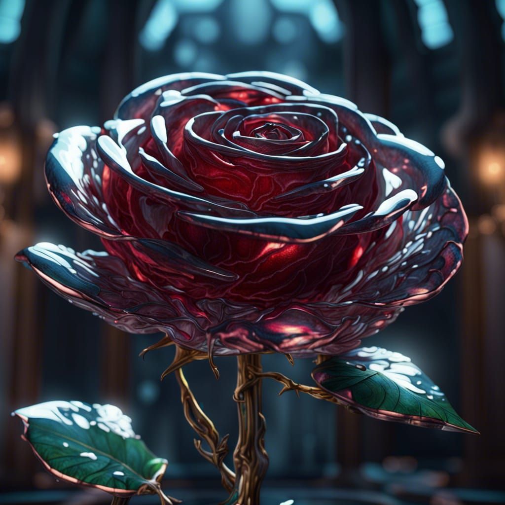Fantastical Glass Rose Concept Art