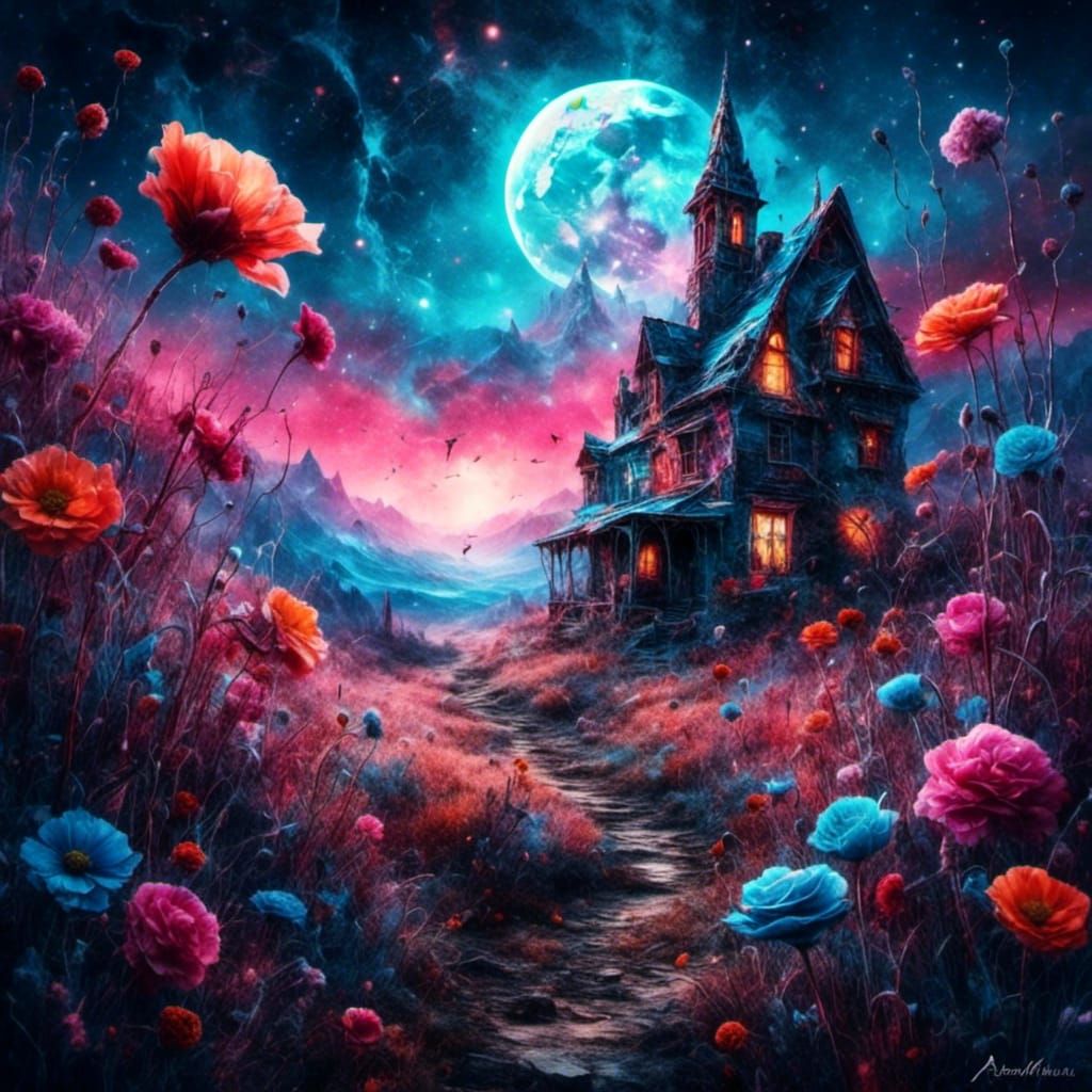 Magical Flowers Bloom on Dusty Moon