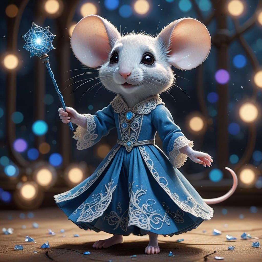 Enchanted Mouse in Whimsical Fantasy World