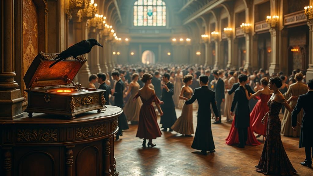 Victorian Tango in Gothic Castle Ballroom