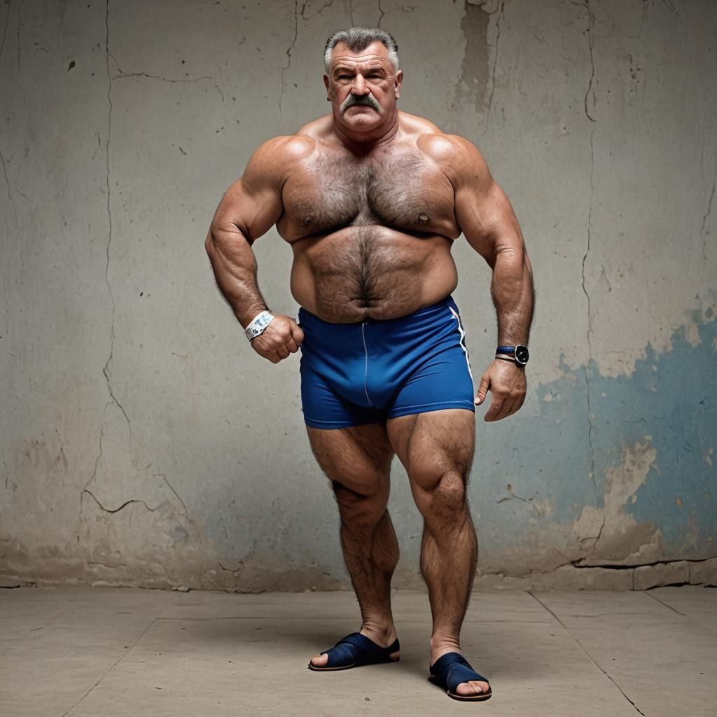 Serbian Wrestler Poses with Confidence