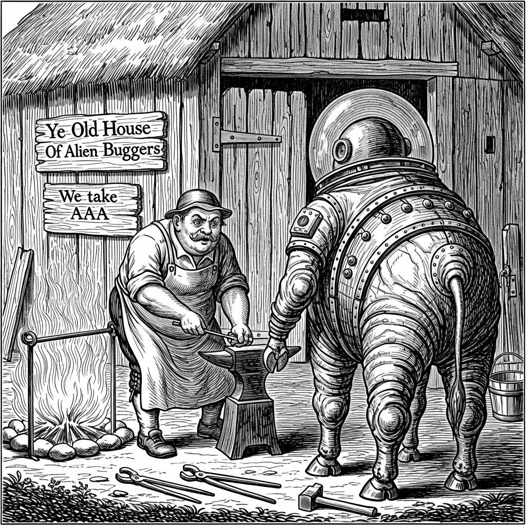 "What? Another blow-out?  Alright, go into the stable...BUT NO P00PING!"