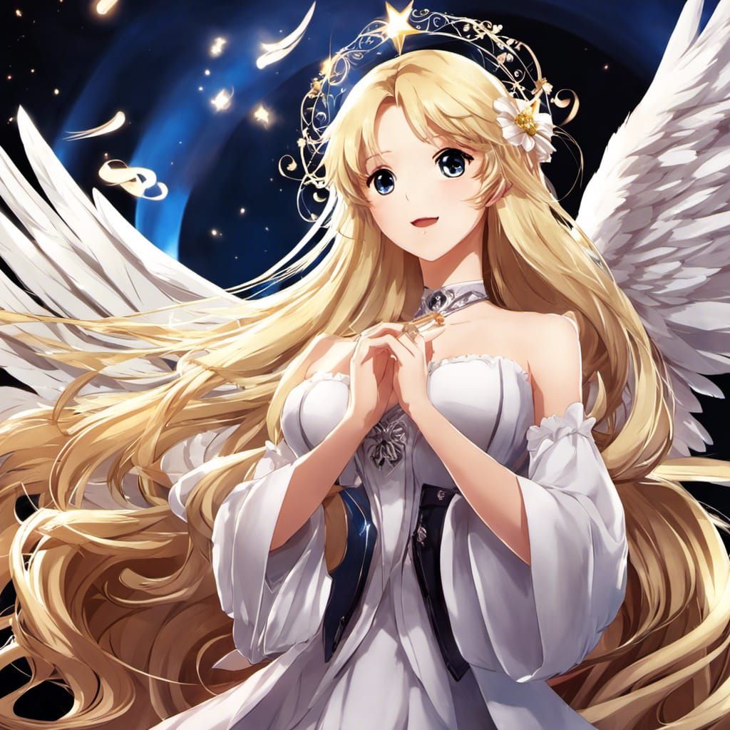 Anime Angel Opera Singer with Blonde Hair