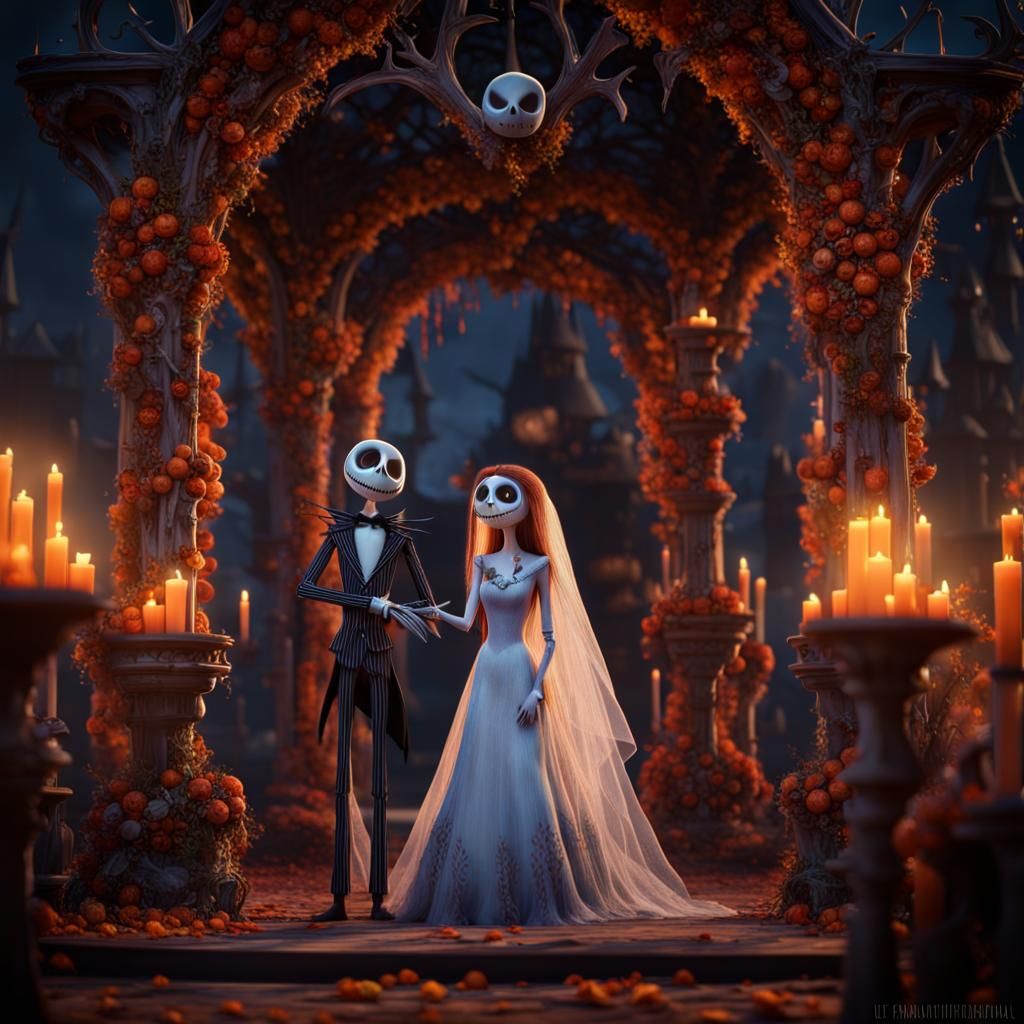 Jack and Sally's Halloween Wedding: Detailed Matte Painting