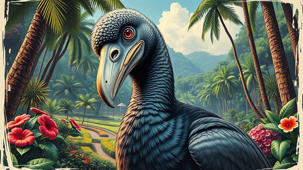 Vibrant Dodo on a High-Energy LP Record Sleeve