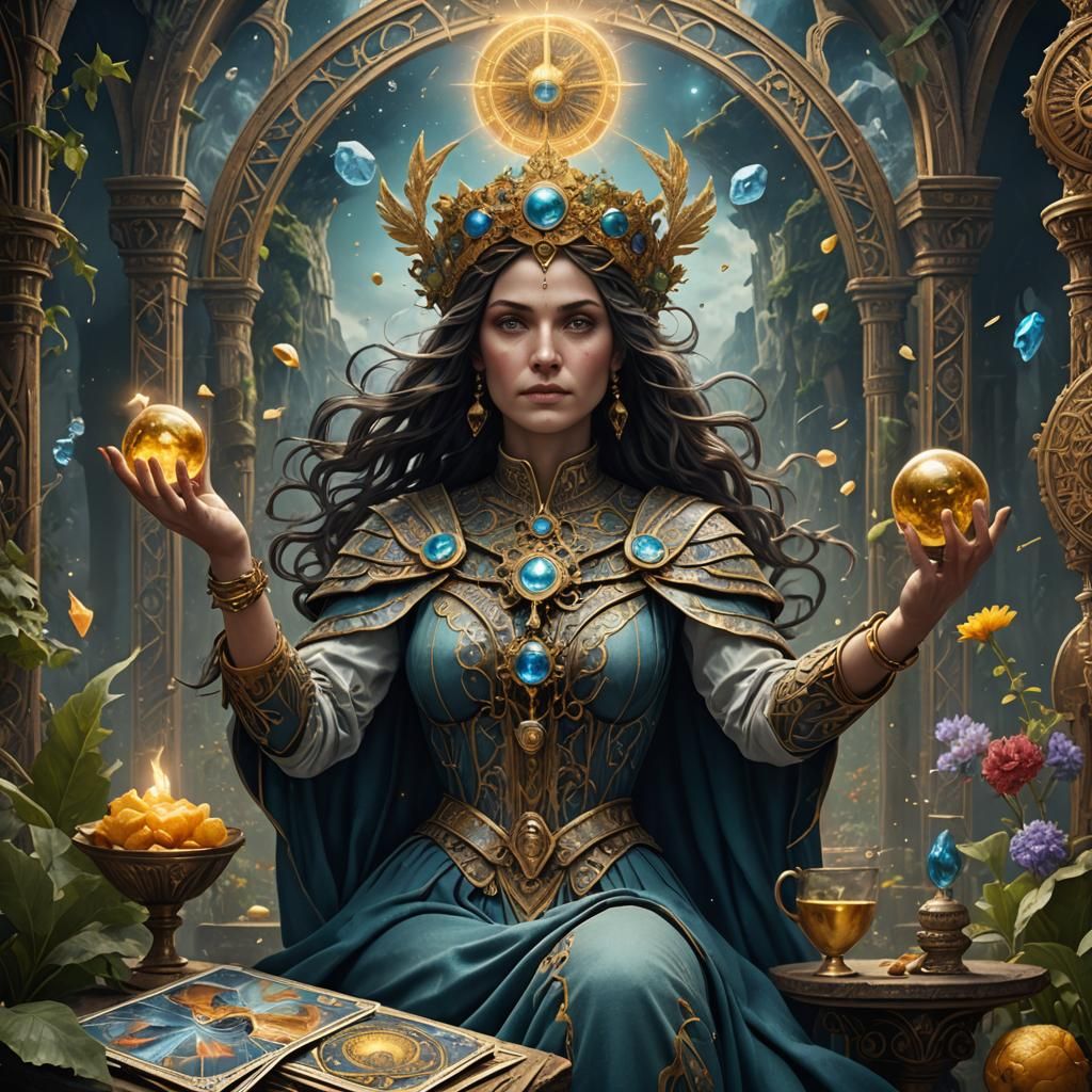 Temperance Tarot Card: Detailed Matte Painting