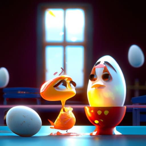 Whimsical Egg Fry as 3D Digital Art
