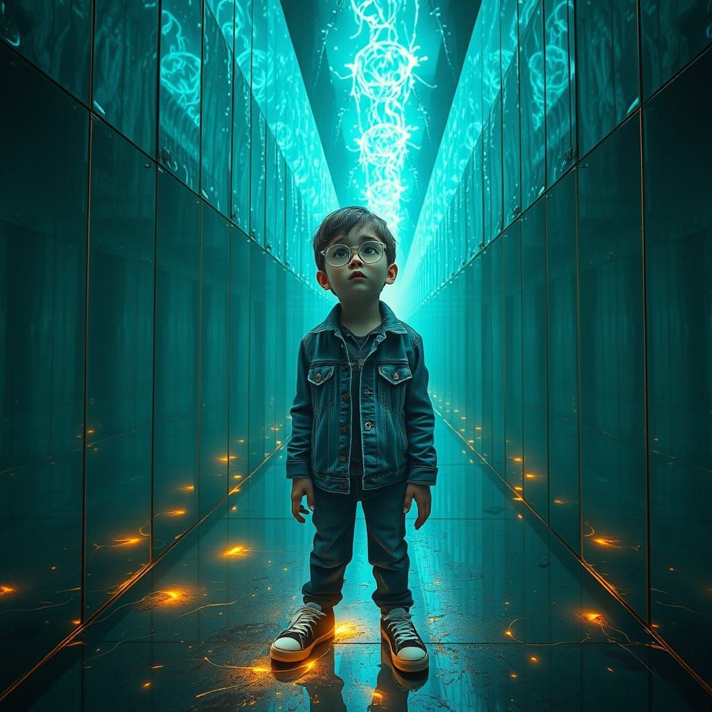 Boy Trapped in Iridescent Labyrinth