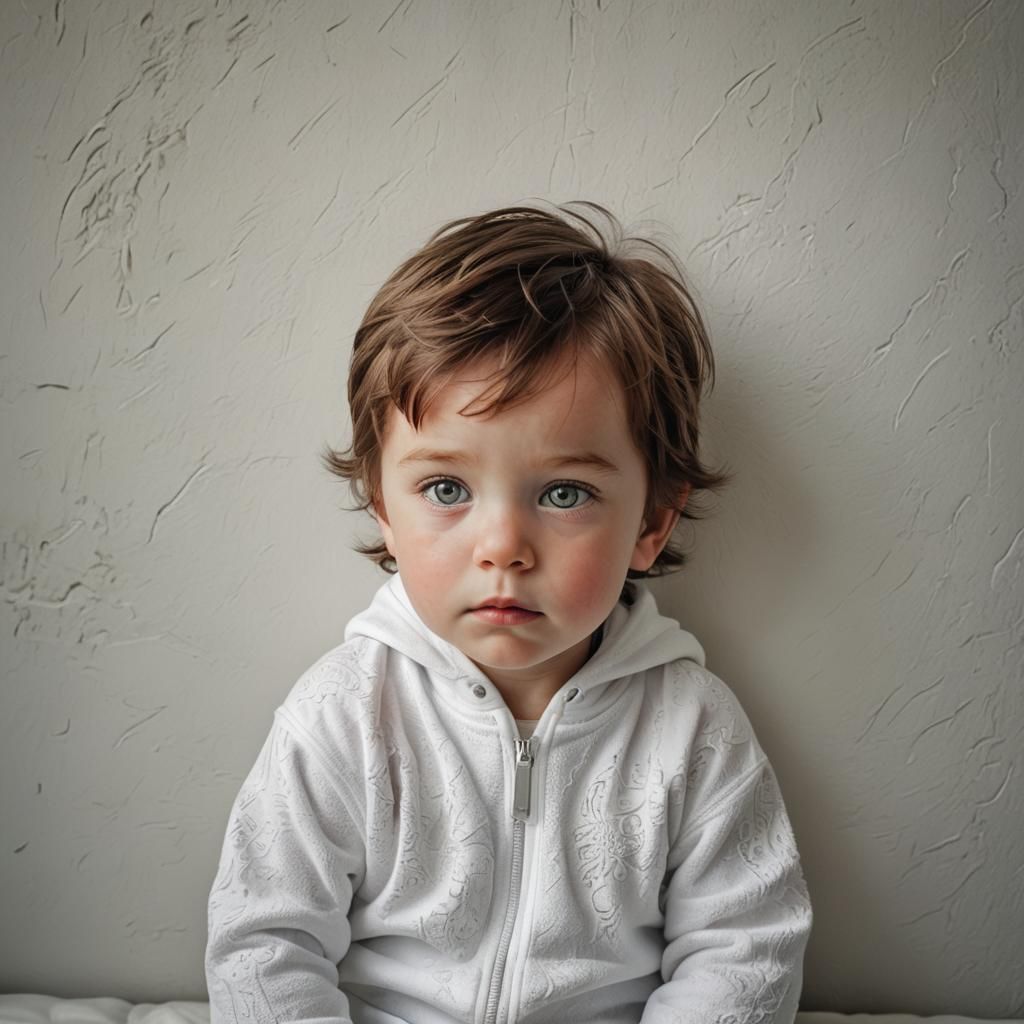 Hyperrealistic Toddler Portrait in Sharp Focus