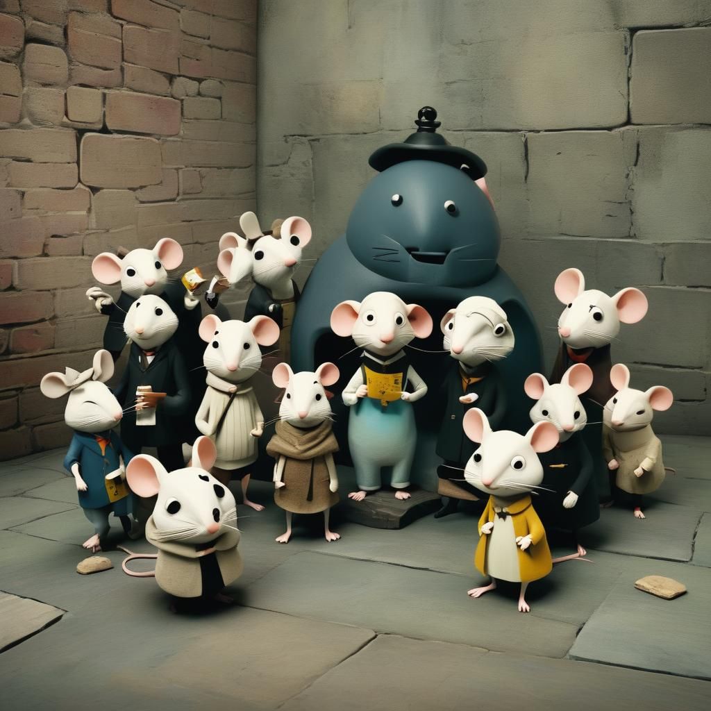 Secret Mice Philosophy Society in Naive Animation Style