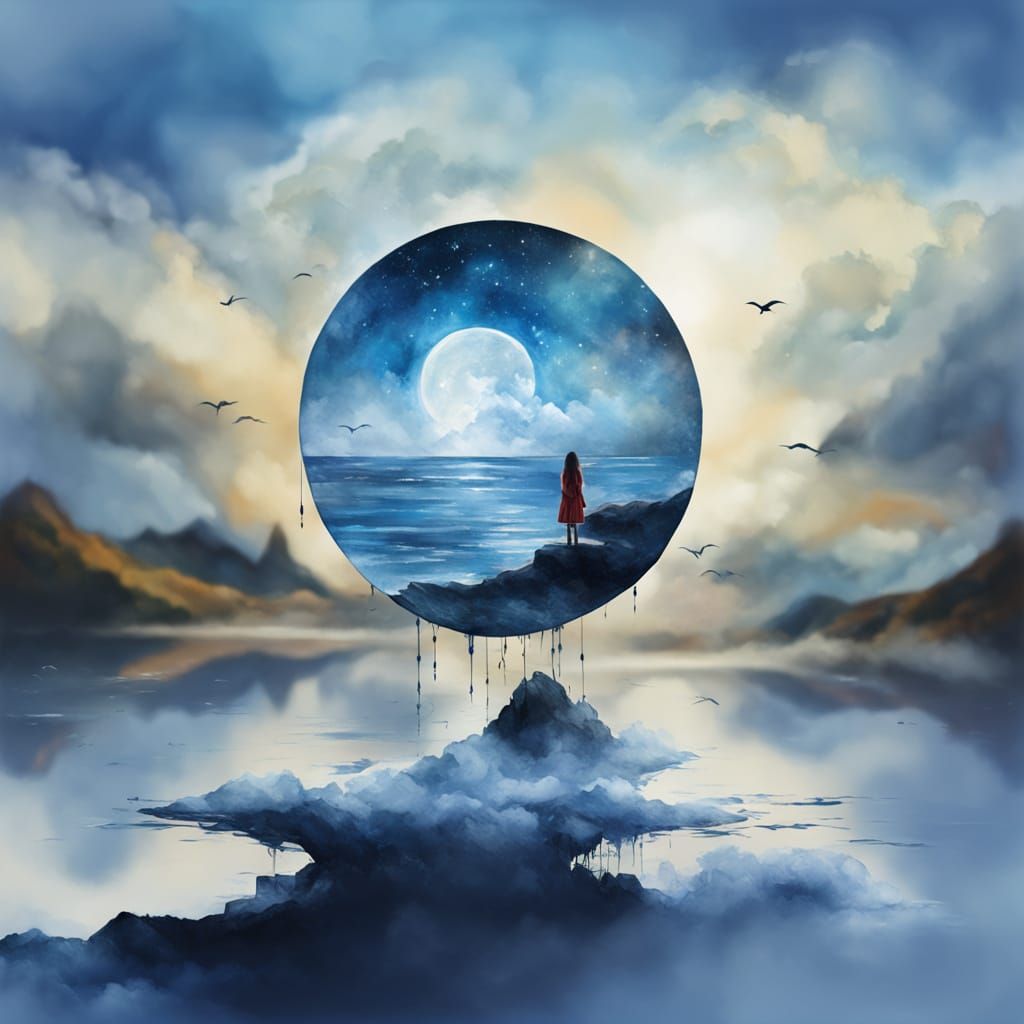 Mysterious Augur Portrait with Kintsugi Accents