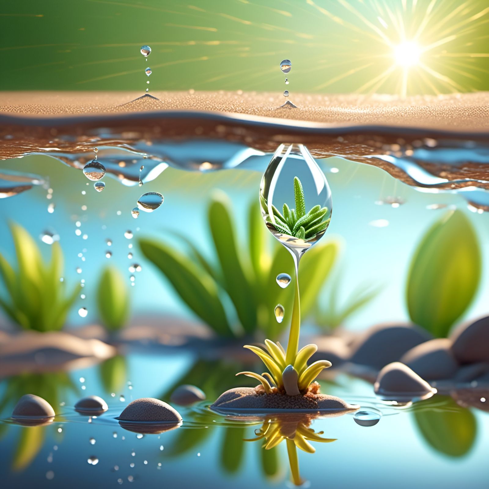 Marbled Newt Hydration in Desert Macro Photography