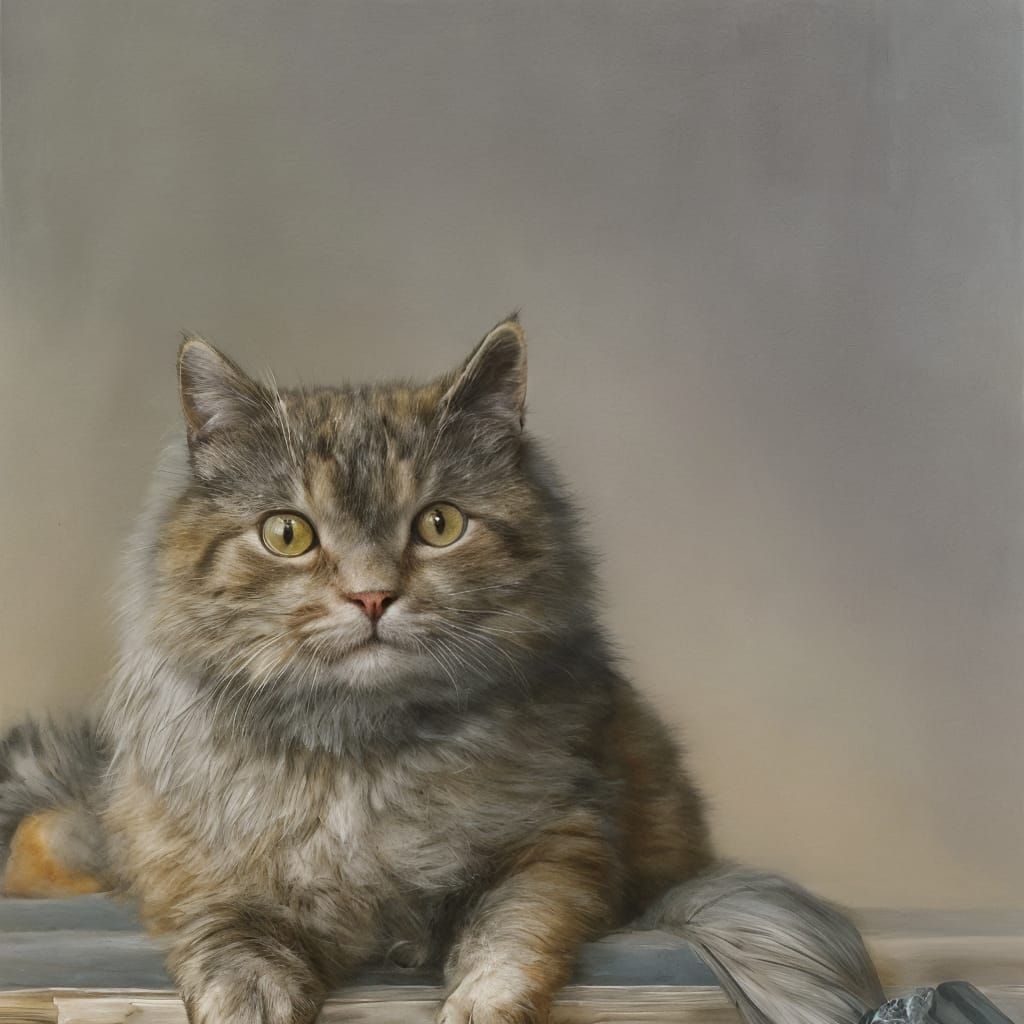 Cat's Wise Report in Expressionist Style