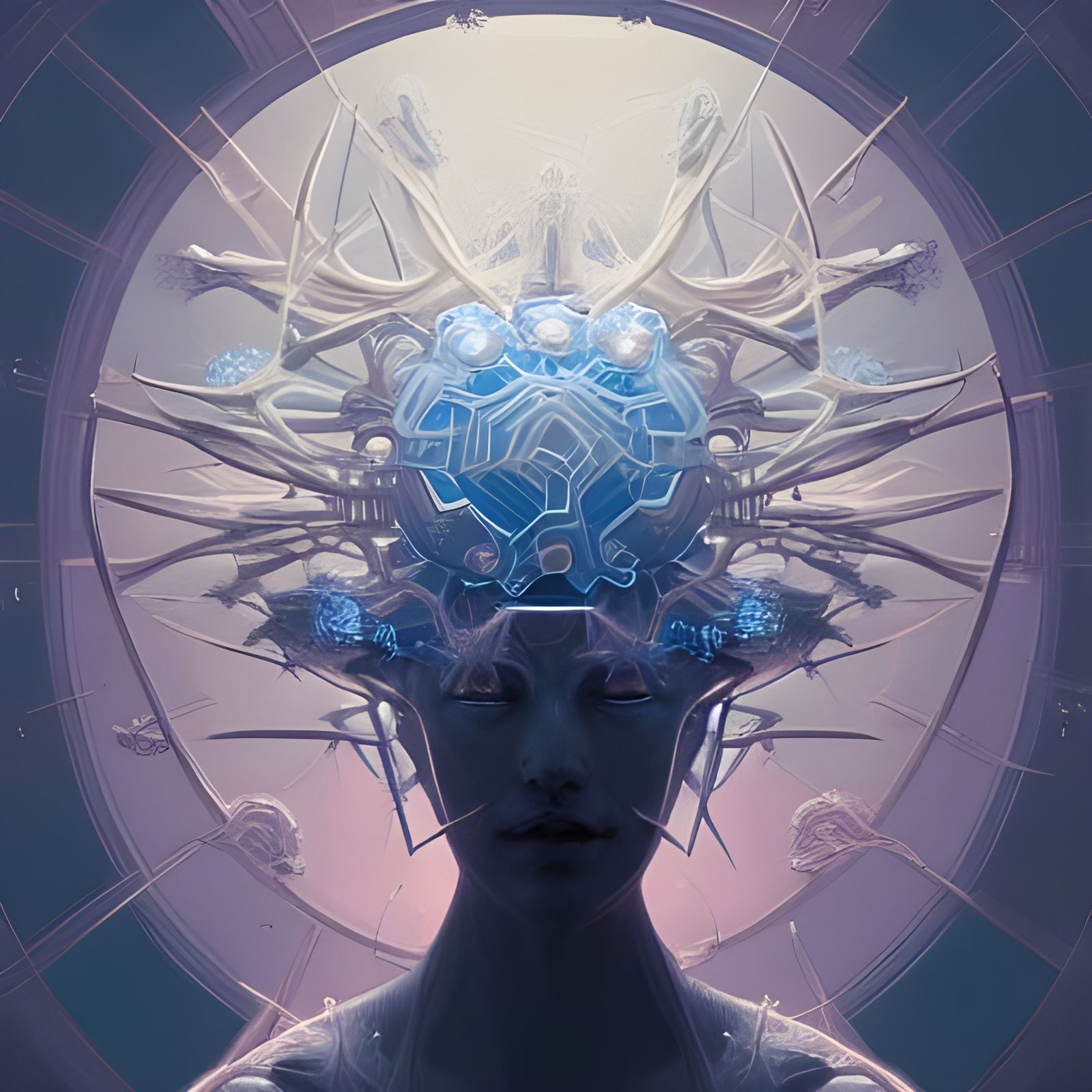 Celestial Fractal Portrait in Hyperdetailed Style