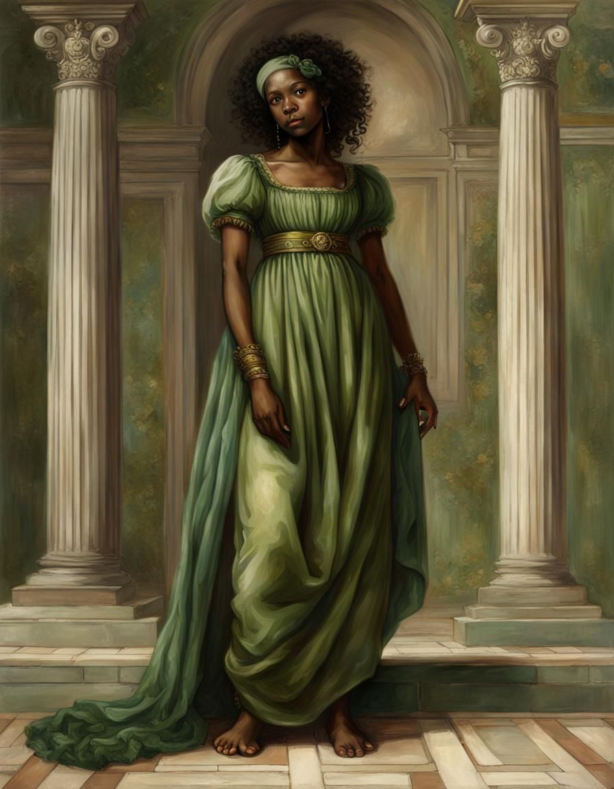 Renaissance Portrait of Black Woman in Roman Hall