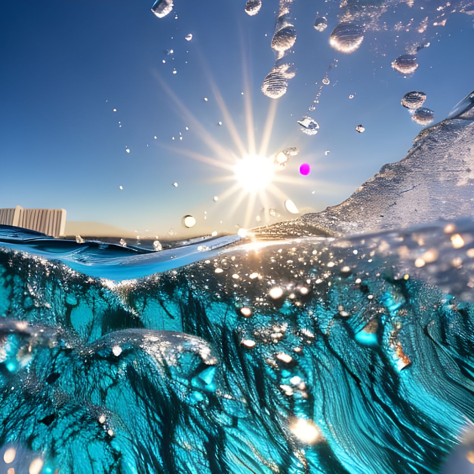 Macro Water Drop with Volumetric Lighting in 8K