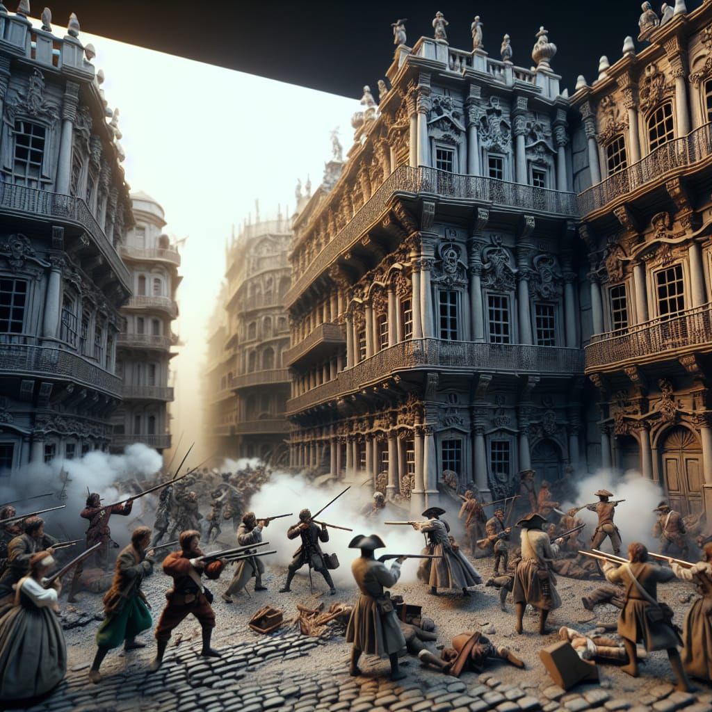 Baroque Stop-Motion Civil War Scene