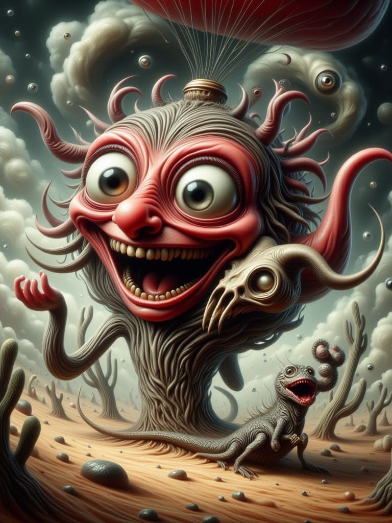 Terrified Teapot Parachuting onto Angry Cactus