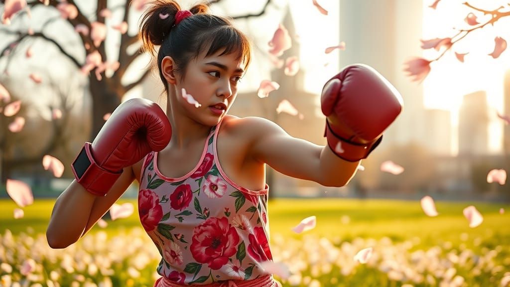 Springtime Boxing in Vibrant Floral Print