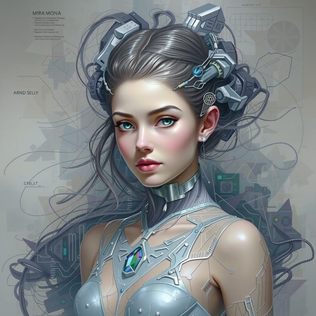 Ethereal AI Seductress Captured in Cyberpunk Portrait