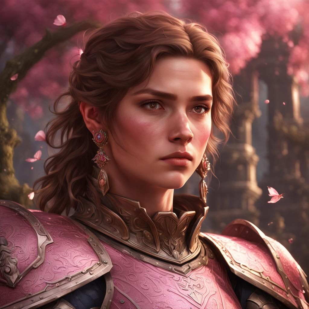 Fantasy Girl in Armor, Detailed Digital Art