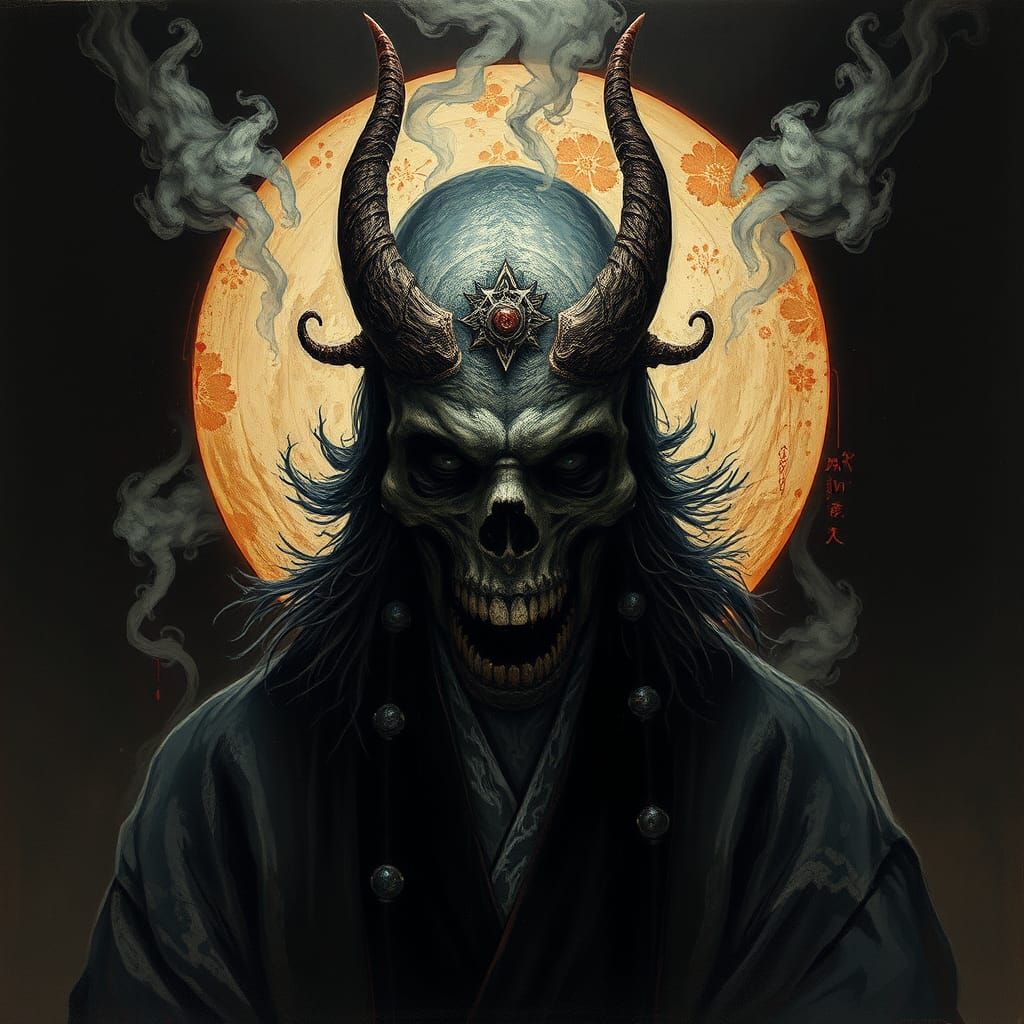 Shinigami Portrait in Japanese Folklore