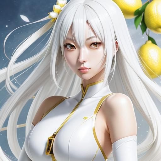 Anime Style Portrait of Hikari in White Suit