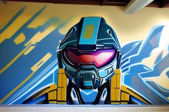 halo graffiti mural