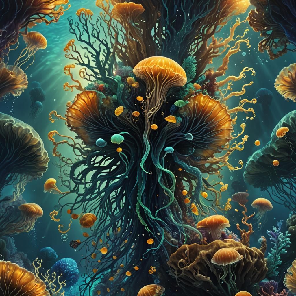 Underwater Maelstrom: A Fantastical Matte Painting