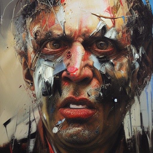 Madness in His Eyes: Oil Painting