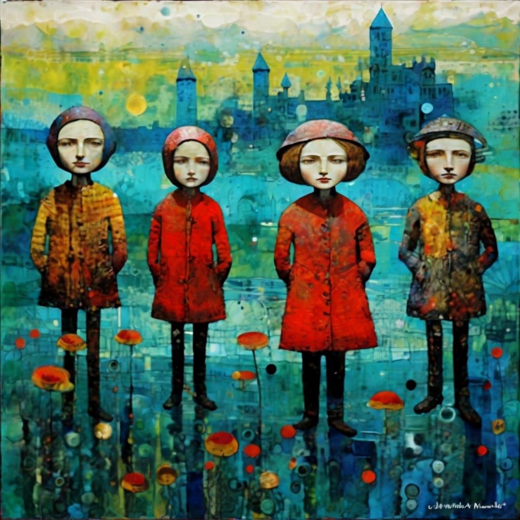 Textured Encaustic Landscape Painting