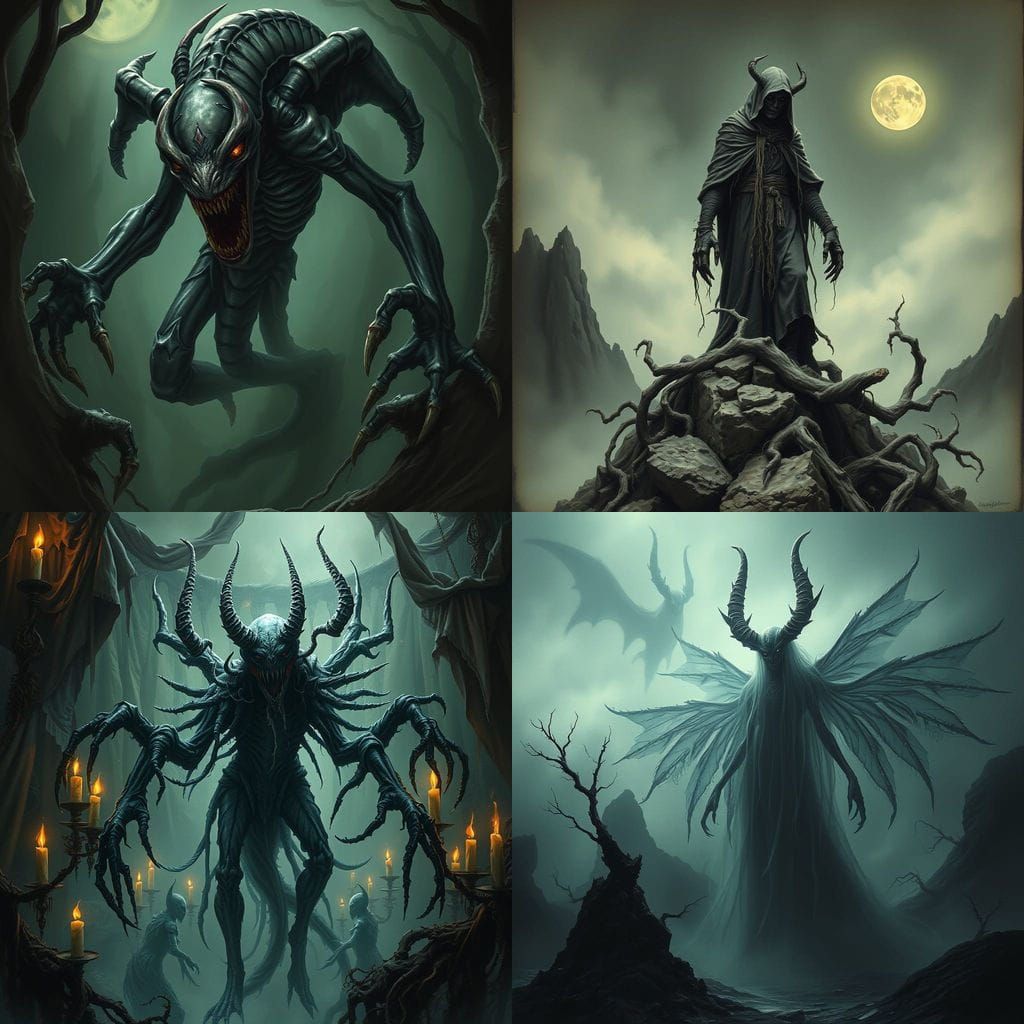 Dark Fantasy Horror Scene in a Gothic Style