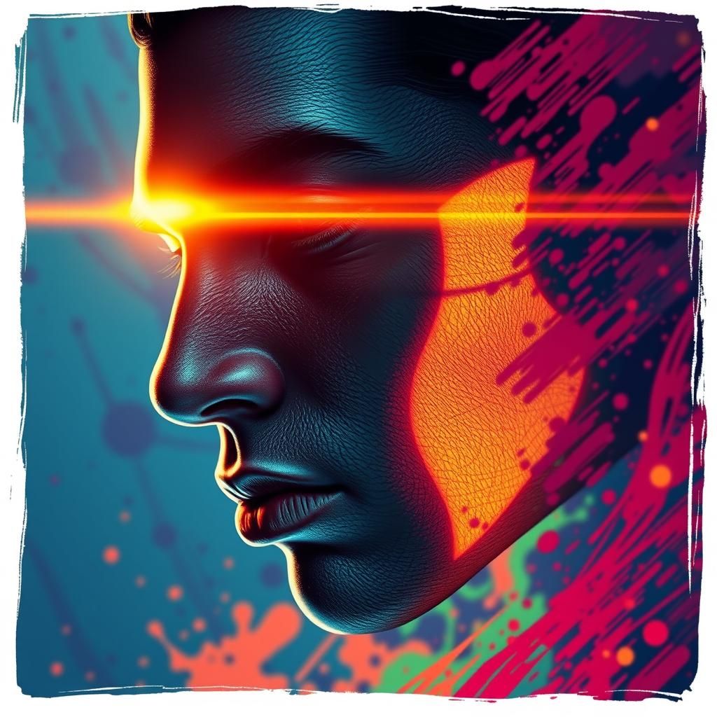 Hyperrealistic Portrait with Sprayed Edges in Splash Art Sty...