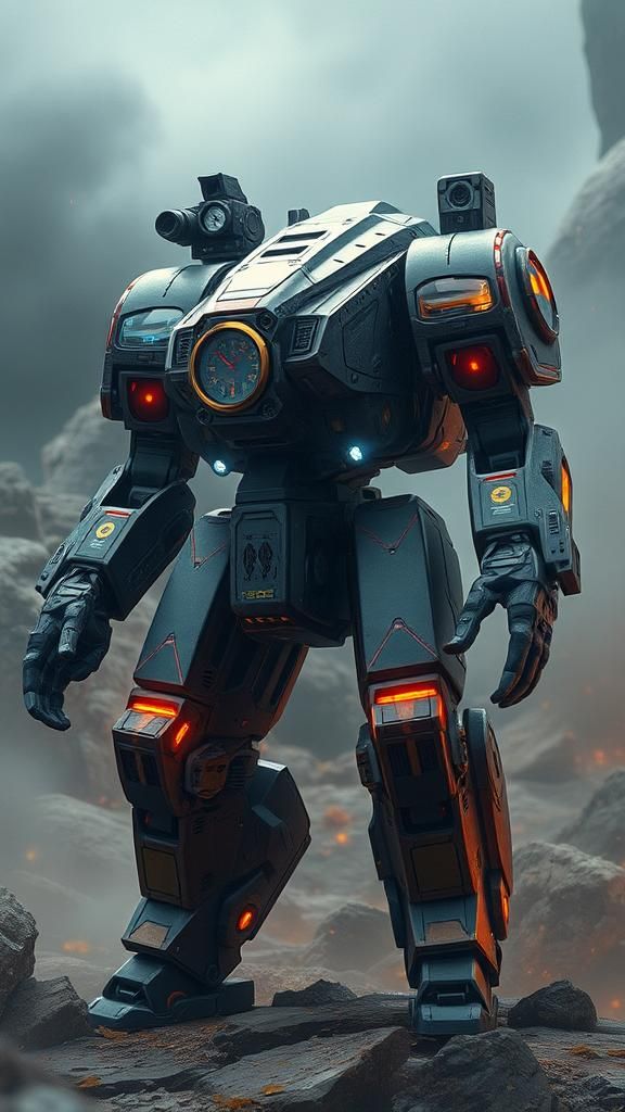 Biometric Assault Mech in Battletech Artwork Style
