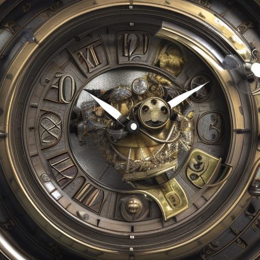 Ornate Grandfather Clock in Detailed Digital Art