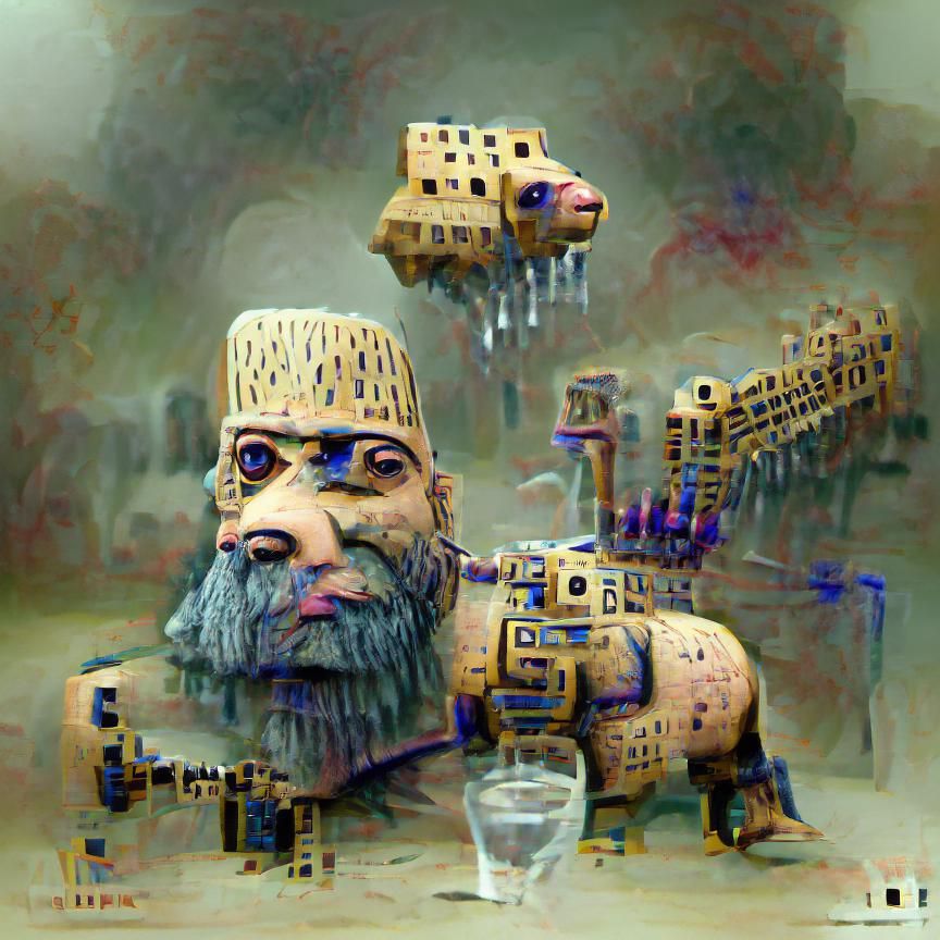 Futuristic Nebuchadnezzar: AI Concept Art
