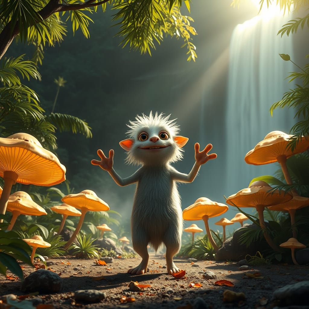 Surreal Jungle Monster Basks in Ethereal Glow