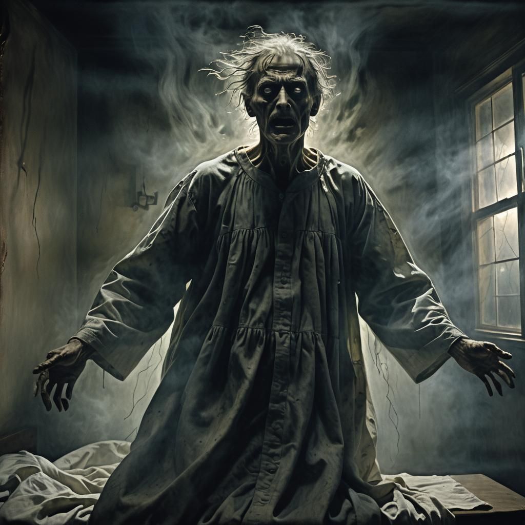 Eerie Ghostly Figure in Dark Surrealism Style